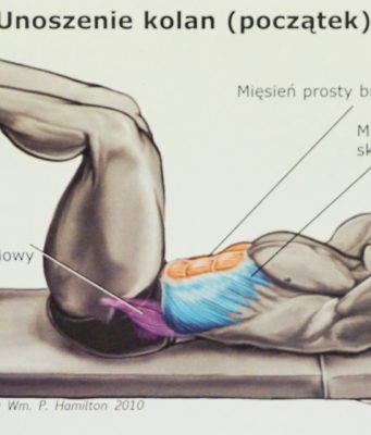 unoszenie kolan na ławeczce